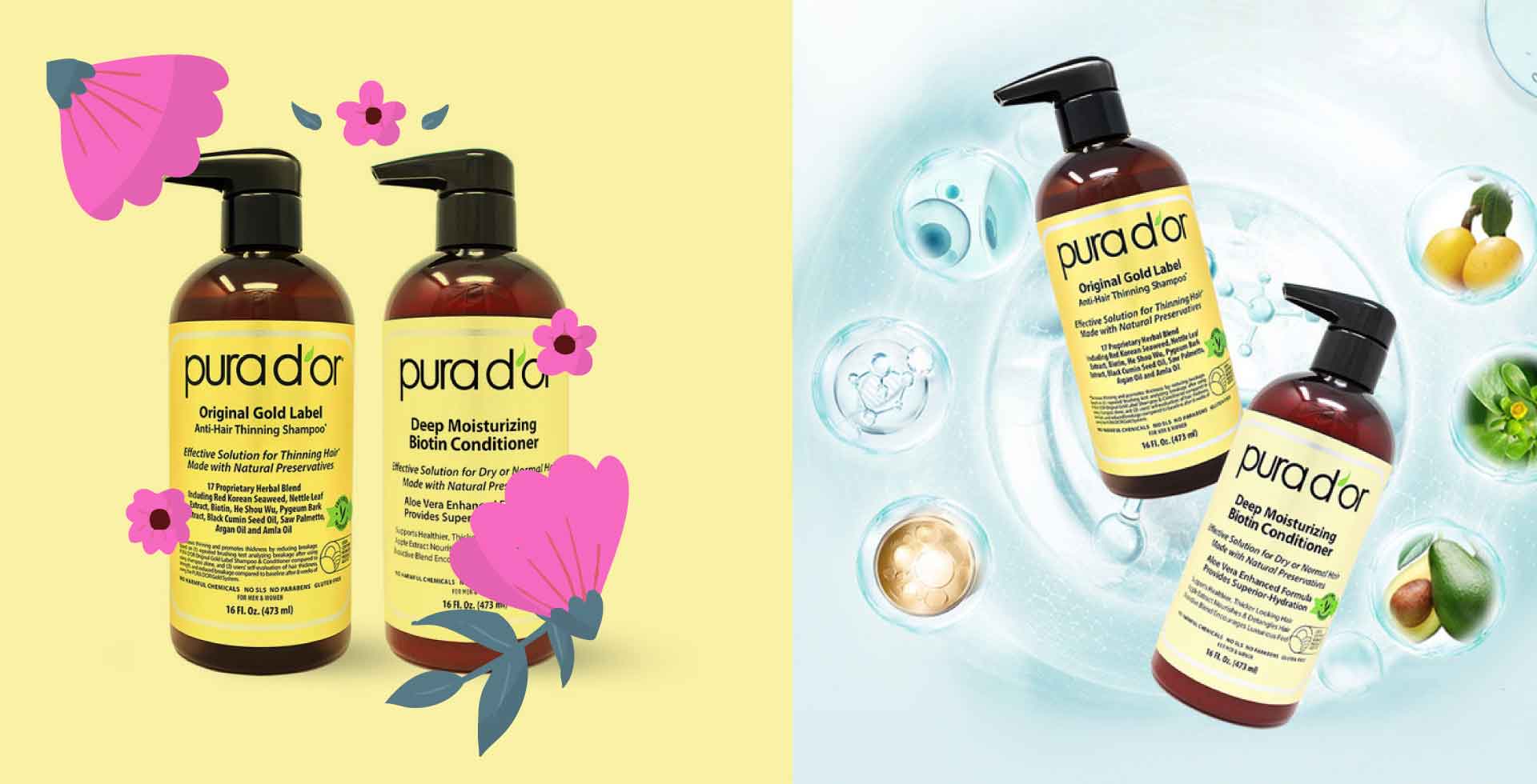 Pura D'or shampoo & conditioner